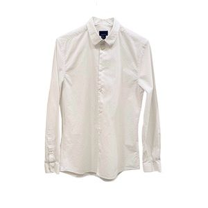 H&M PREMIUM COTTON Men's White Button Down Cotton Dress Shirt Size Medium